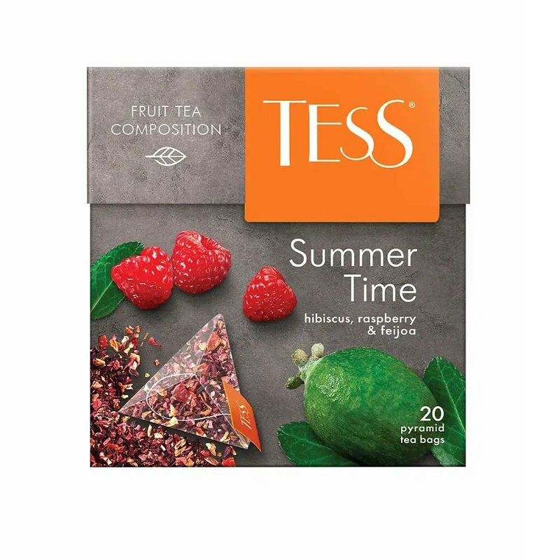 Чай  20 пак. Тесс пирамида, Summer Time, 1,8г, гибискус+малина с ароматом фейхоа/12