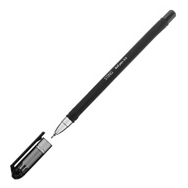 Ручка шар. черн. 0,5мм Hatber Sting, игольч.нак.,трехгран.корпус/12