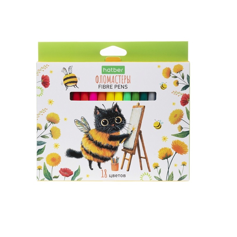 Фломастеры  18 цв. "Хатбер ECO" ЖЖ-МЯУ, блистер