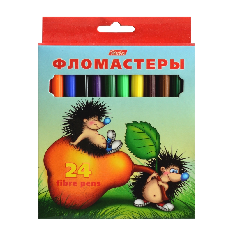 *Фломастеры 24 цв. "Хатбер"Ежики, карт.уп./12 *Фломастеры 24 цв. "Хатбер"Ежики, карт.уп./12
