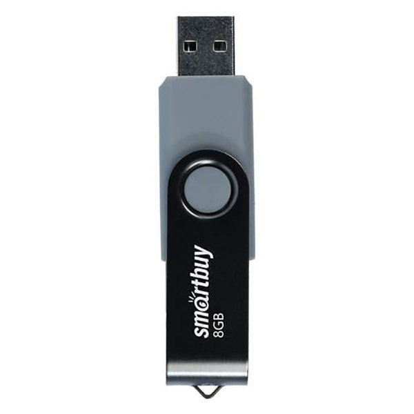 Память USB2.0 "Smartbuy Twist", 8GB, серый  — Абсолют