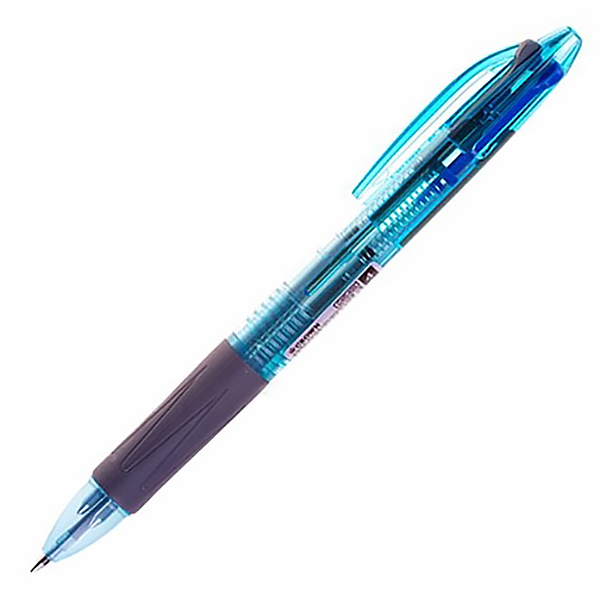 Ручка шариковая CROWN "Kinex", 4 цвета, автомат, корпус голубой — Абсолют