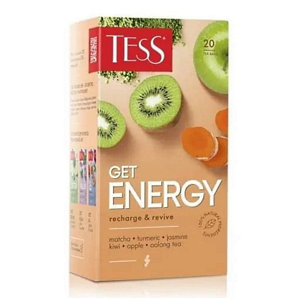 Зеленый чай "Tess GET ENERGY" 20 пакетиков — Абсолют