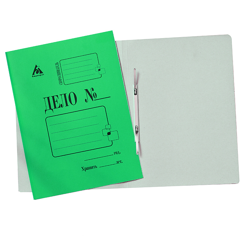 Папка скоросшиватель Бюрократ, 260г/м2, мелованный картон, зеленая — Абсолют