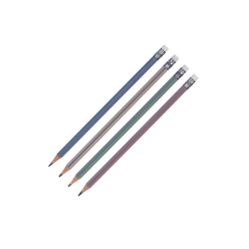 Карандаш ч/г с ласт. HB Хатбер Dune Ассорти, трехгран., дер./48