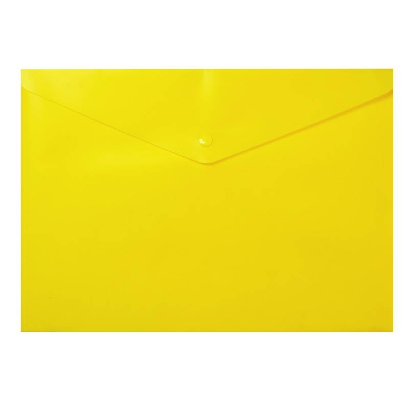 Папка-конверт на кнопке, А4, непрозрачная, желтая — Абсолют