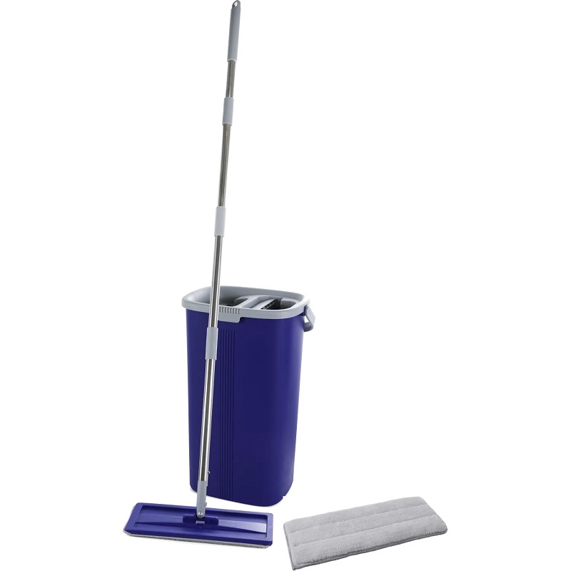Набор для уборки Luscan: ведро 4л с отжим., швабра с плоск.насадкой (2шт.)