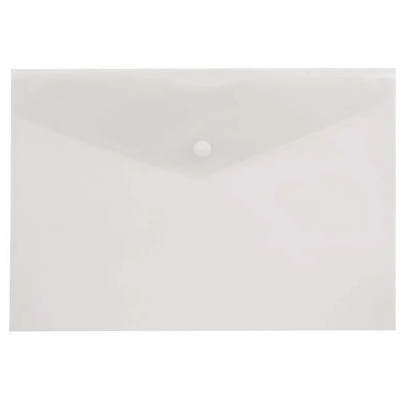 Папка на кнопке А4 пластик (0,18мм), Бюрократ, расшир., прозрачная