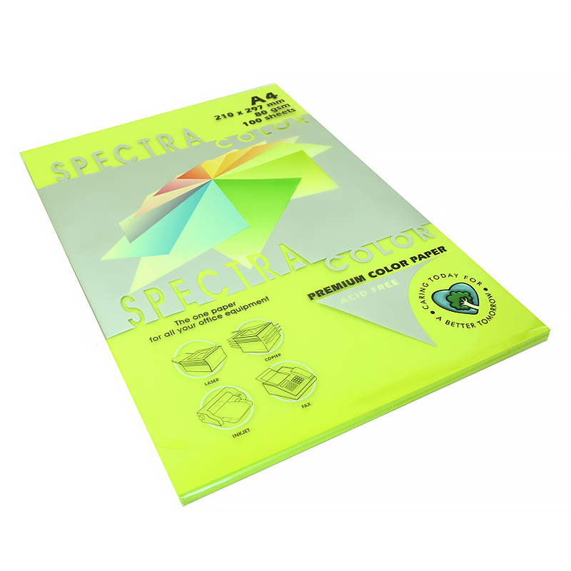 Бумага цветная  APP "SPECTRA Color", A4, зеленый неон (CYBER HP GREEN) — Абсолют