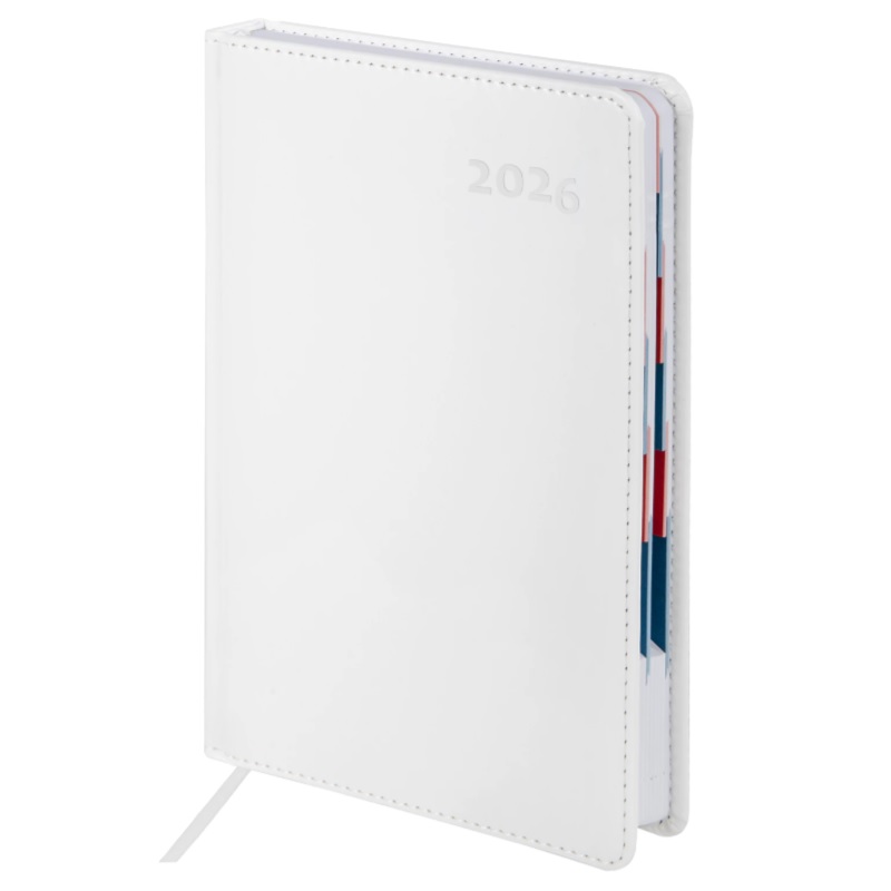 2026/Ежедневник А5 GALANT White, 148*218, под кожу, белый