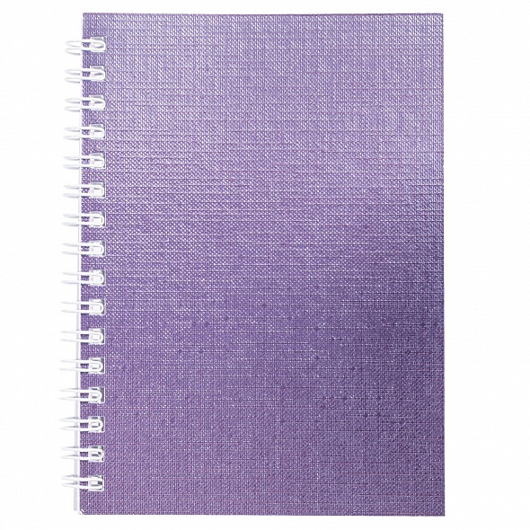 Блокнот А6 "METALLIC Фиолетовый", 80л., бумвинил, спираль — Абсолют