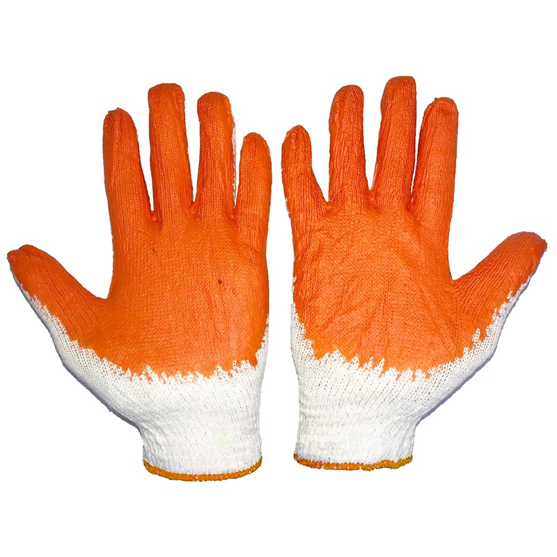 Перчатки прорезиненные, х/б, оранжевые — Абсолют