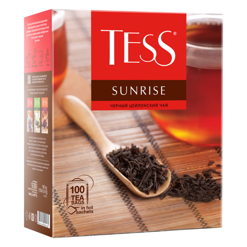 Чай Tess "Sunrise" , 100 пакетиков, черный — Абсолют
