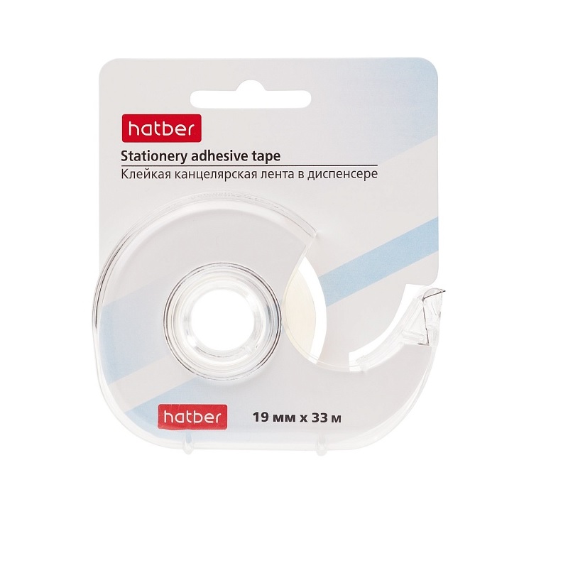 Скотч проз. с диспенсером Hatber 19мм.*33м., (улитка)/ 12