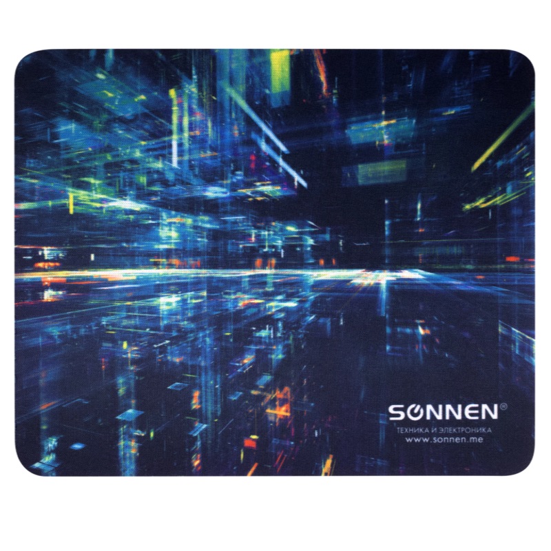 Коврик д/мышки Sonnen Singularity 220x180x3мм, черный/синий