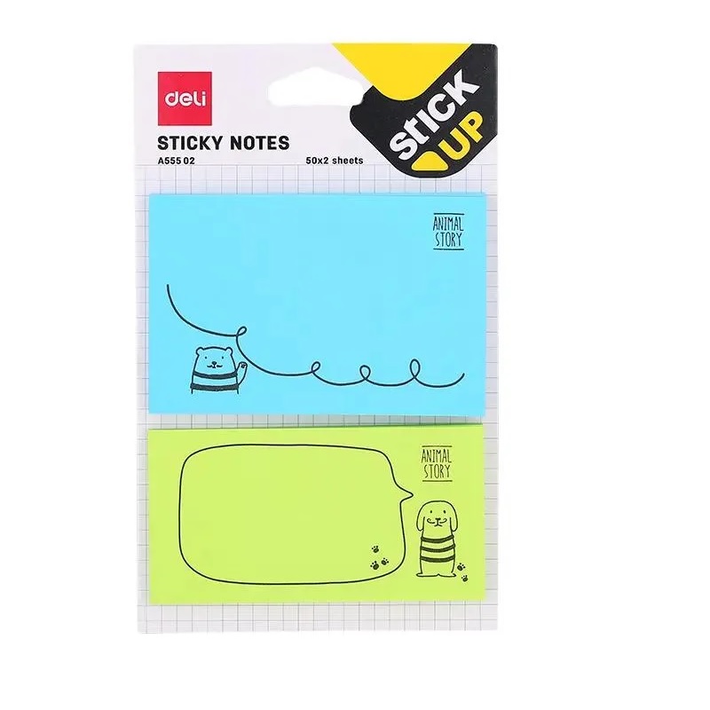Блок с кл.сл. Deli "Stick UP".,50 л, 5 цв, ассорти, нескол. размеров