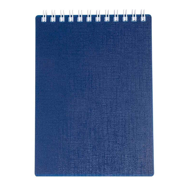 Блокнот  А6 080 л. , спираль, Canvas, пласт.обл., синий