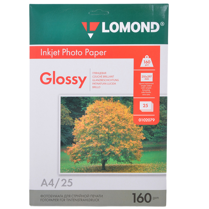 Бумага Lomond А4 1стор. глянц.160г. (25л.) Бумага Lomond А4 1стор. глянц.160г. (25л.)