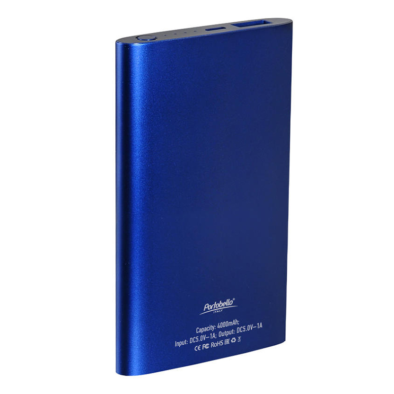 Внешний аккумулятор Ocean PB 4000 mAh, метал, синий