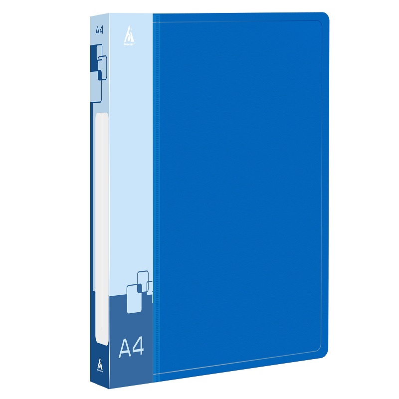 Папка 4 кольца 40мм. Бюрократ (0,80мм.), син.