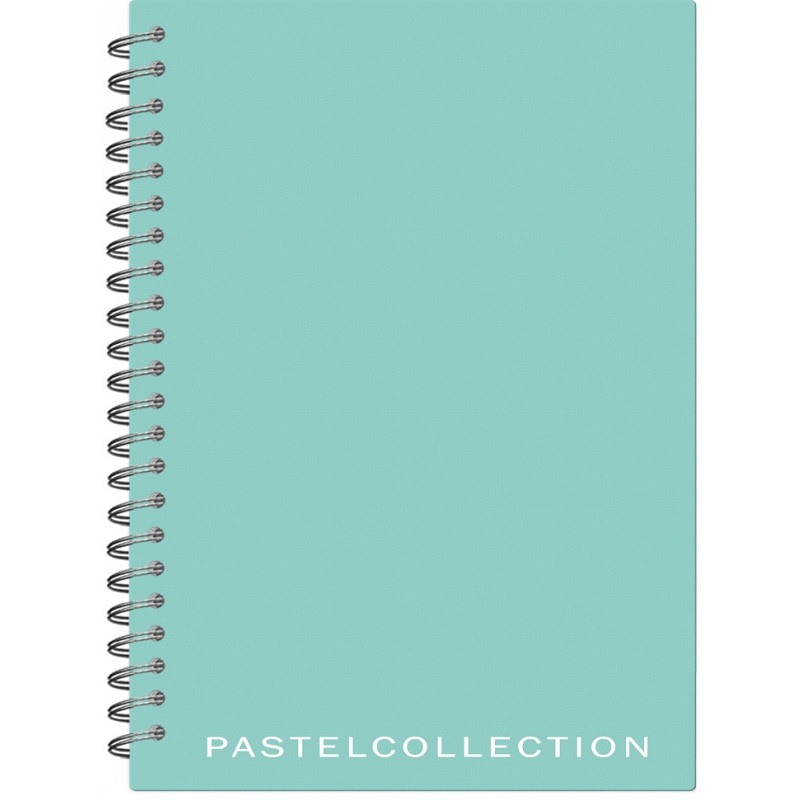 Тетрадь  А5  80л. кл. спир. Полином "Pastel Collection Mint", облож. пластик