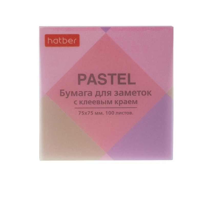 Блок с кл.сл. 75х75  Hatber 100л., паст. розовая