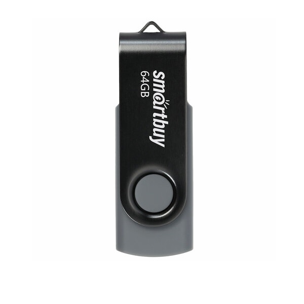 Память USB2.0 FlashDrive 64GB Smartbuy Twist, черный — Абсолют