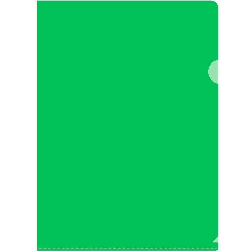 Папка-уголок   (без над) /Е310/3001/ 180мкр., зел. прозр./20/440