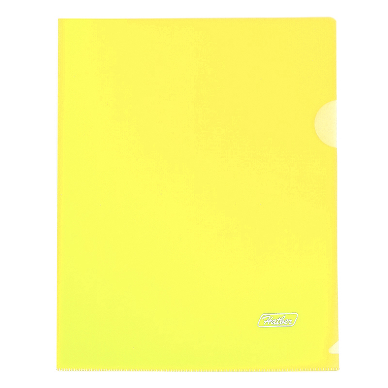 Папка-уголок Hatber, A5, прозрачная, желтая — Абсолют