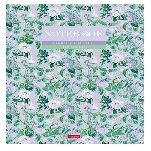 Бизнес-блокнот  А4 160л. тв.пер."Floral collection", клетка, блок 5цв.