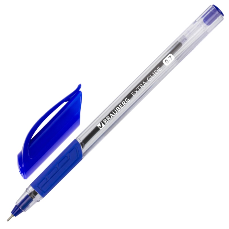 Ручка шар. син. 0,7мм Brauberg Extra Glide GT Tone, линия 0,35мм, грип