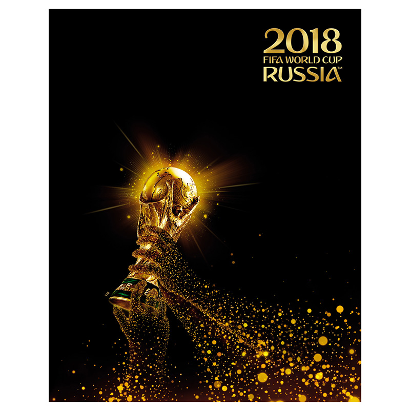 *Тетрадь  А5  96л. кл. скоба "ЧМ по футболу 2018"Золотой кубок, 3D фольга