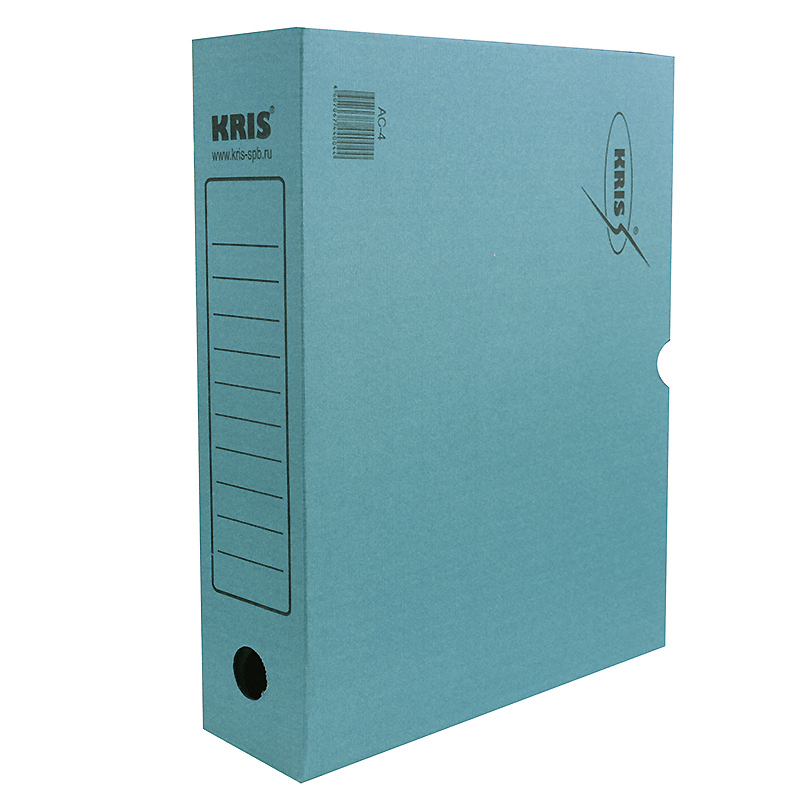 Короб архивный "KRIS", 75 мм, разборный, синий — Абсолют
