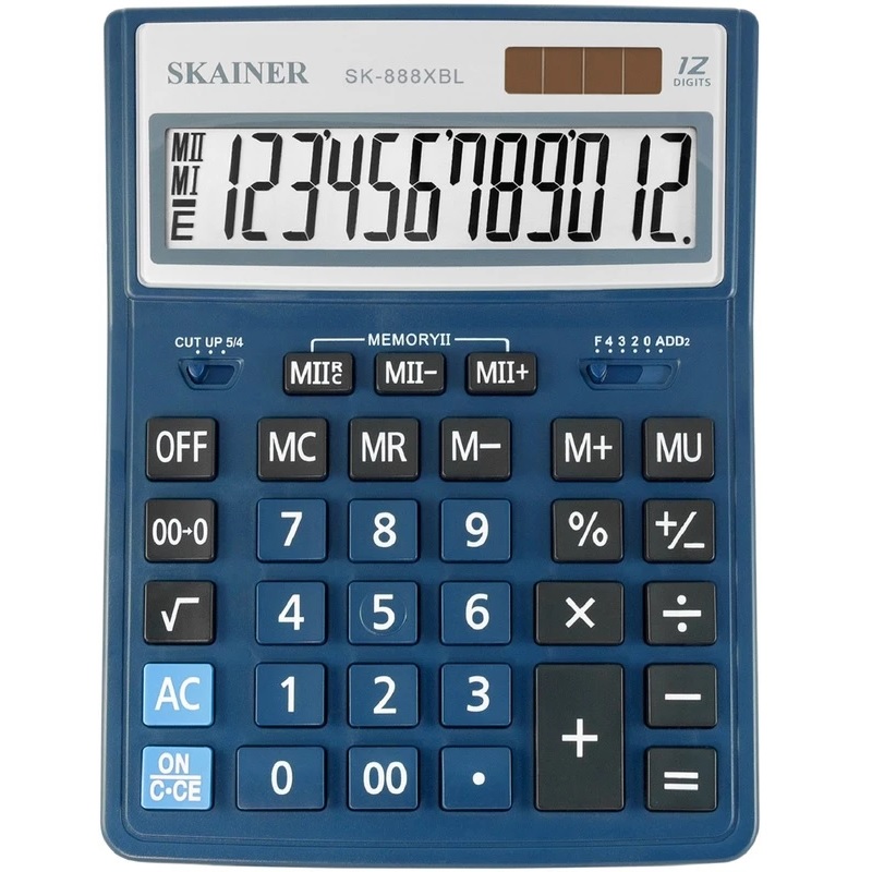 Калькулятор 12 раз. (155*204*34) SKAINER / SK-888XBL / син.