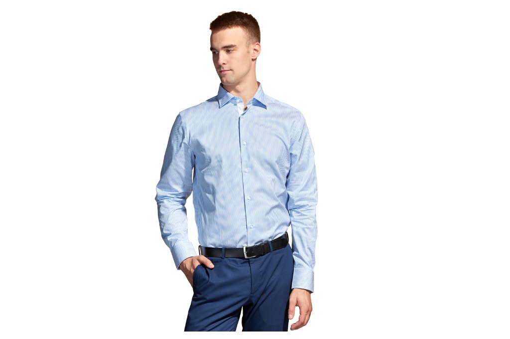 Сорочка мужская "StanBest", бело-голубая, размер XL(52) — Абсолют