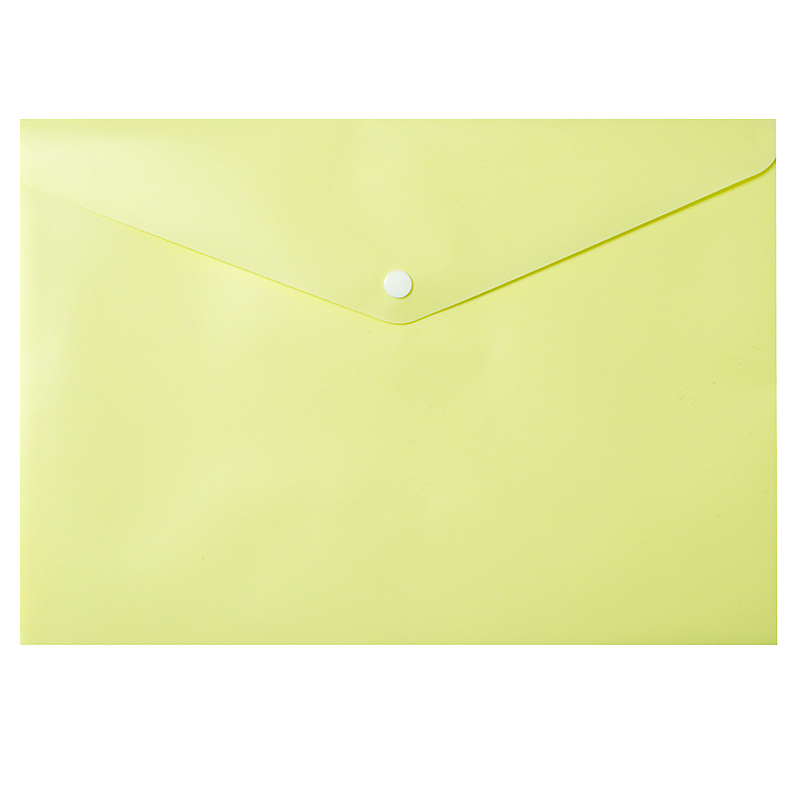 Папка на кнопке "Бюрократ", А4, непрозрачная, желтый, пастель — Абсолют