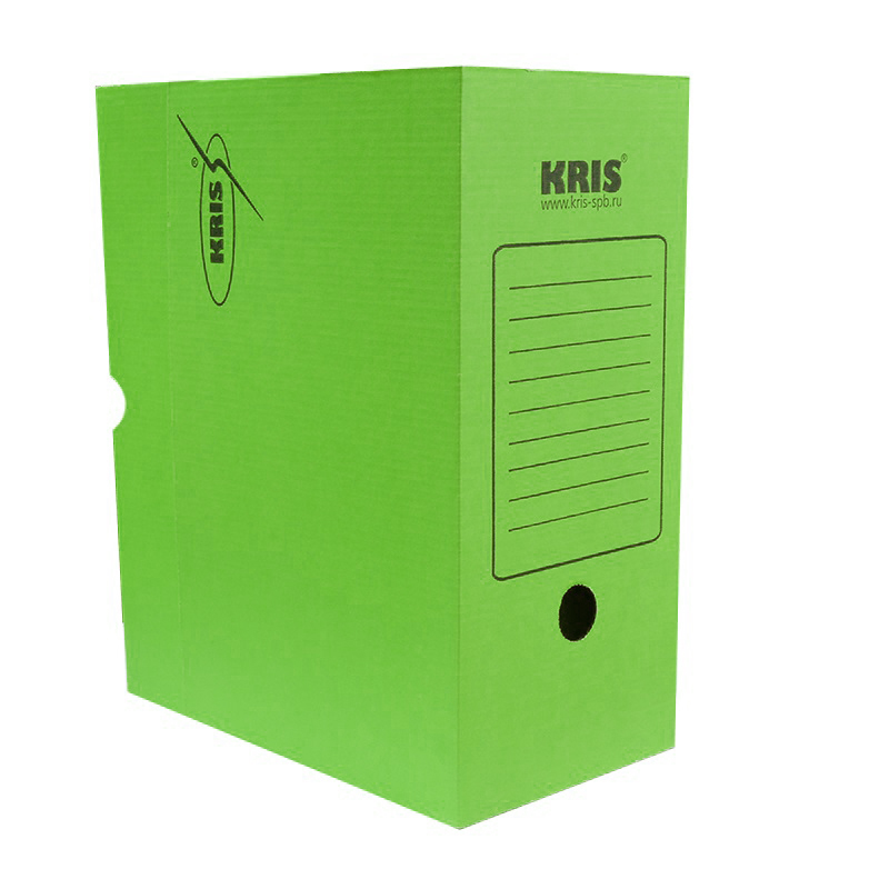 Короб архивный "KRIS", 150 мм, разборный, зеленый — Абсолют