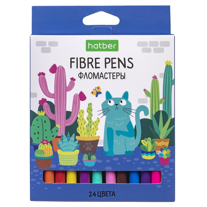 Фломастеры  24 цв. "Хатбер ECO" Кис-Кис, карт.уп.