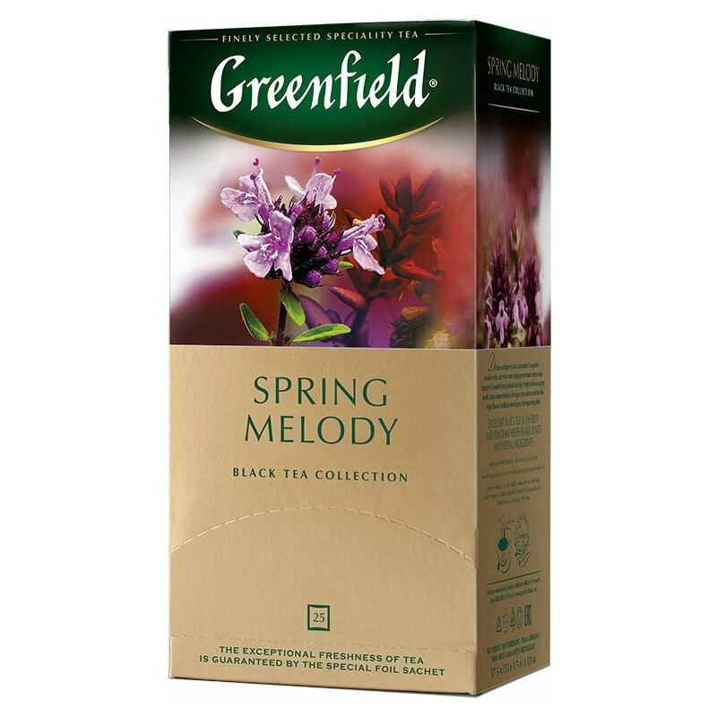 Чай  25 пак. Гринфилд Spring Melody 1,5г, черный + чабрец/10
