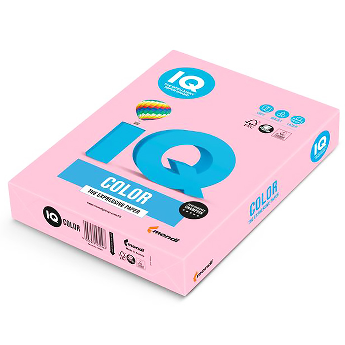 Бумага цветная IQ розовый фламинго, 160г., 250л. — Абсолют