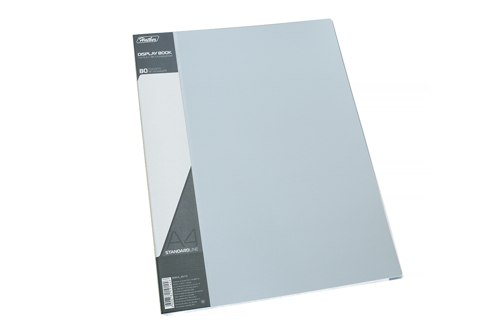 Папка с мультиф. 80 л. Hatber Standard, 40мм,серая