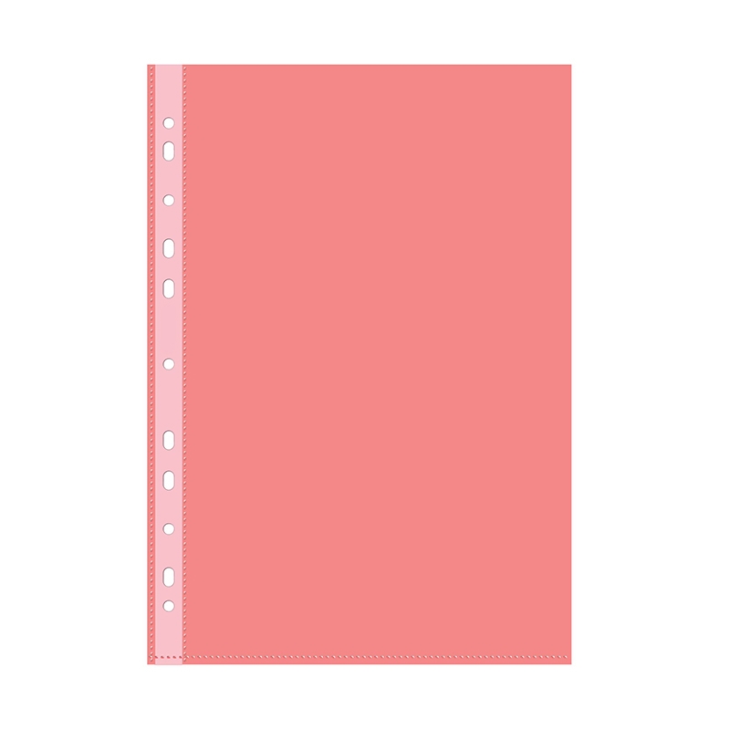 Файл-вкладыш "Бюрократ", 50 листов, A4+, 0,03 мм, красный — Абсолют