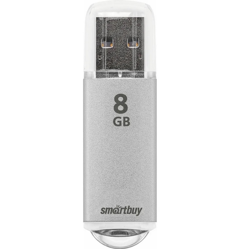 Память USB 2.0 FlashDrive 8GB SmartBuy V-cut USB, серебро