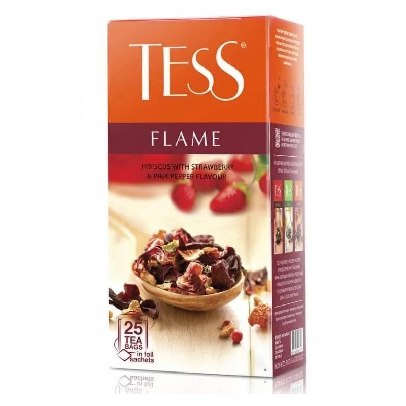 Чай  25 пак. Тесс Флэйм 2,0г, травян.+гибиск.+шиповн.+ябл./10