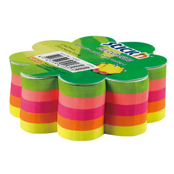 Клейкий блок "Цветок" Hopax, 250л., 5цв. неон/18
