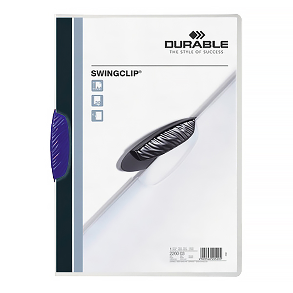 Папка-клип Swingclip "Durable",прозр./син.клип