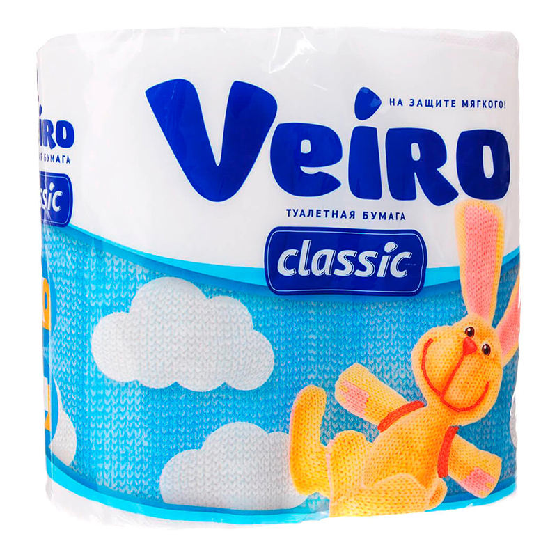Бумага туалетная "Veiro Classic", 2сл., белая, 4 рул/уп. — Абсолют