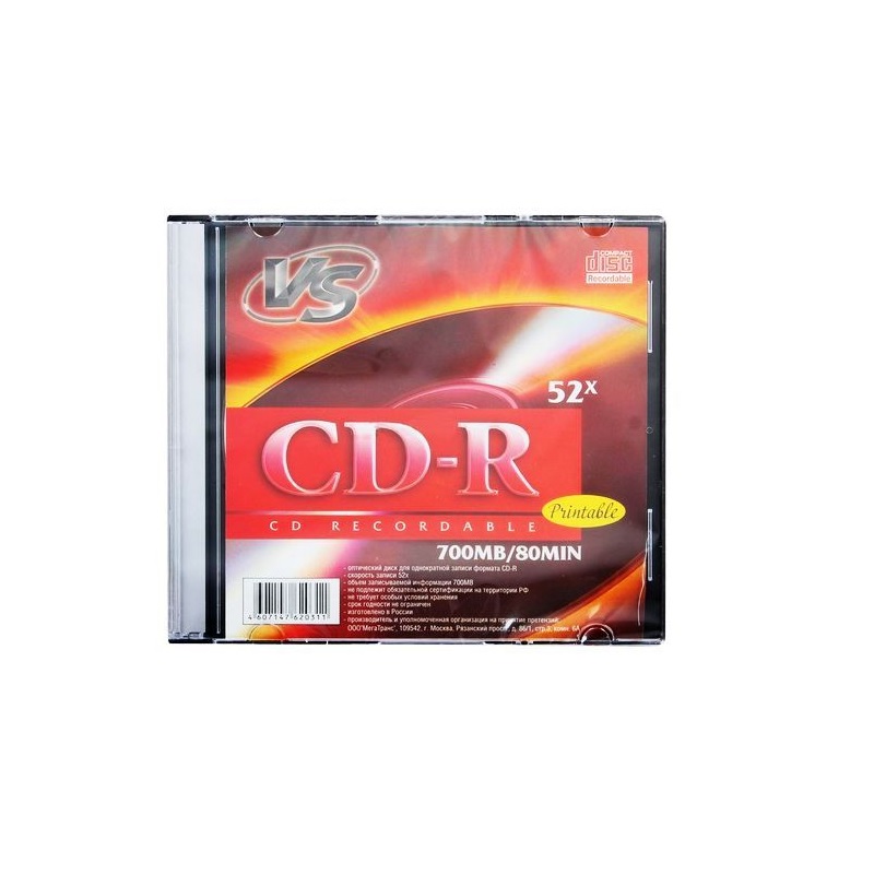 Диск CD-R 700 Mb 52x VS SL, Ink Print/5