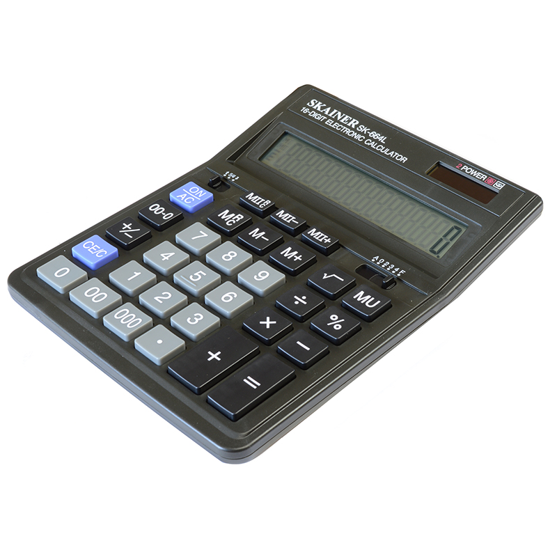 Калькулятор SKAINER "SK-664L", 16 разрядный, черный — Абсолют
