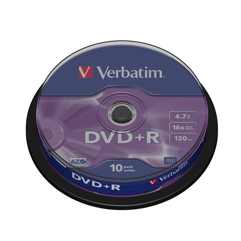 Диск Printable DVD+R Cake Box  10шт. 4.7Gb 16x  Verbatim